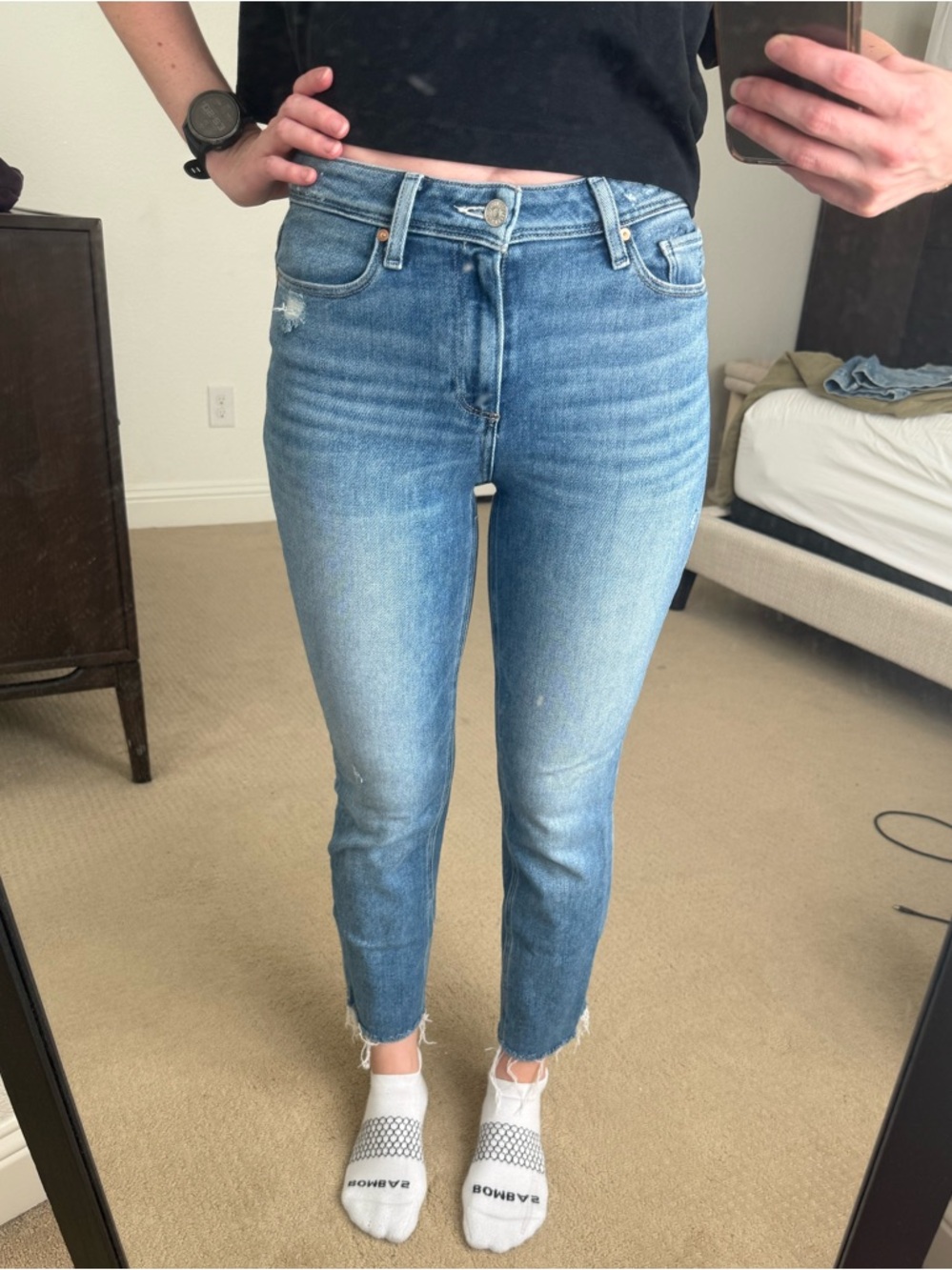 PAIGE Light Blue High-Rise Cindy Cropped Slim Jeans